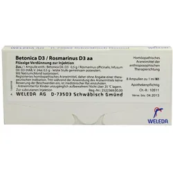 Betonica D 3/rosmarinus D 3 Ampullen 8X1 ml