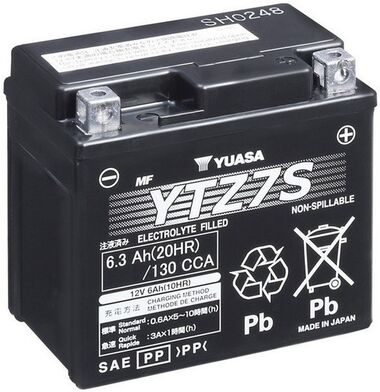 Yuasa Starterbatterie Agm - High Performance Maintenance Free Ytz7s 12v 6ah 130a 68ah Für Honda