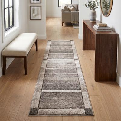 MDA Rugs Urben Veil Collection Abstract Grey/Blue Modern Area Rug