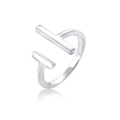 Silberring ELLI "Ring Offen Verstellbar Geo Stab Minimal 925 Silber", silber, Fingerringe, Damen, Silber 925 (Sterlingsilber), Silberring