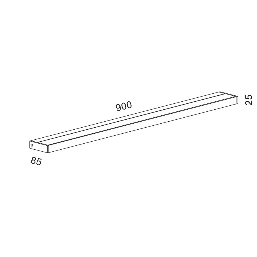Serien Lighting LED-Wandleuchte SML² 90cm schwarz 3000K satinée/Raster SM1814 4260331395046