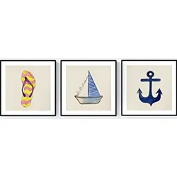 POSTER Set Mit 3 Strand Sommer 20X20cm Rahmenlos