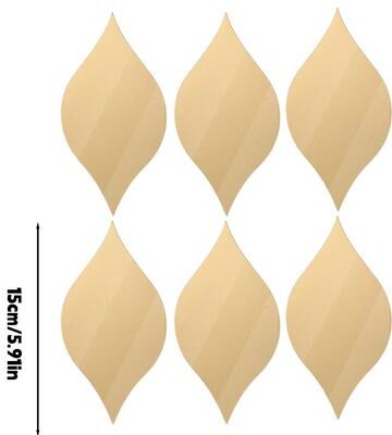 Fusion Finds Teardrop Acrylic Mirror Wall Stickers 3D Self Adhesive DIY Wall Decor For Living Room & Bedroom gold 12pcs