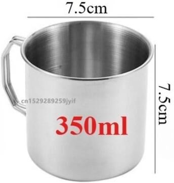 Uplift Essentials Stainless Steel Camping Cup Portable Outdoor Water Mug With Handle 350ml