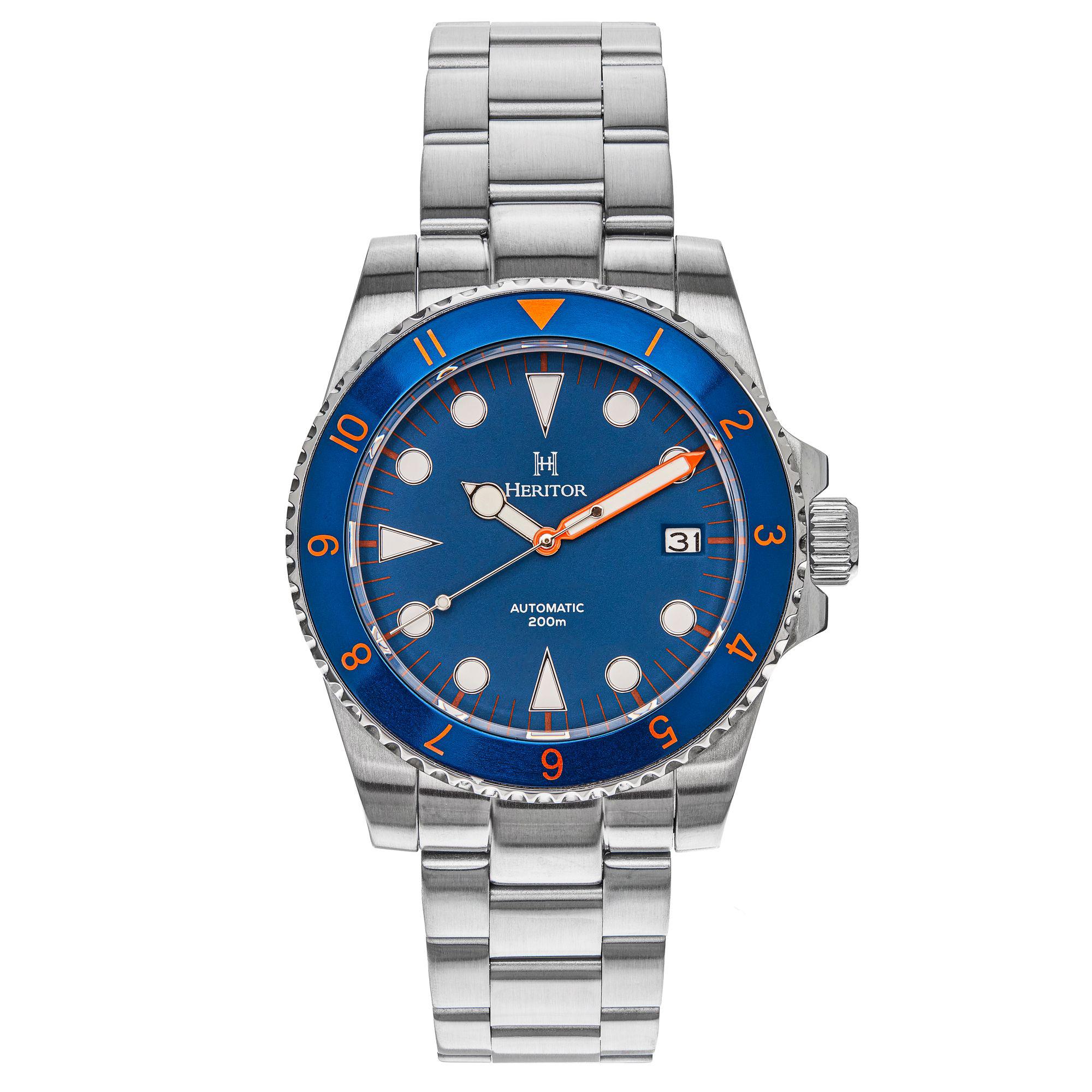 Heritor Automatic Luciano armbandhorloge met datum - marineblauw