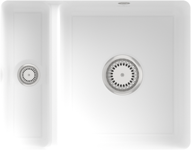 Villeroy und Boch Unterbauspüle 675801R1 mit Ablaufgarnitur und Handbetätigung, weiß