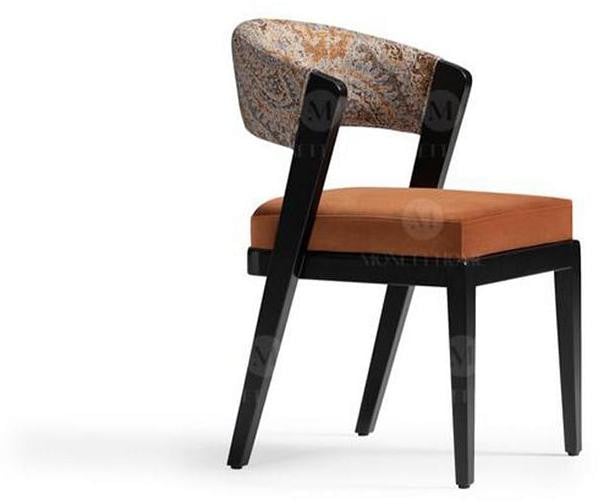 Set van 6 houten eetkamerstoelen voor de keuken in het oranje