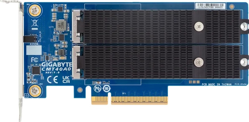 GIGABYTE CMT40A0 M.2 Expansion Card 2 x Gen5 NVMe 2280/22110 Cards