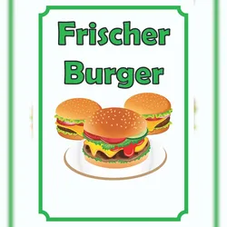 HB-Druck Frischer Burger Schild Hochkant A6 (105x148mm)