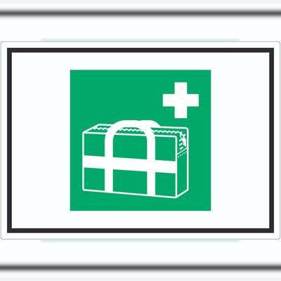 HB-Druck Medizinischer Notfallkoffer Symbol Aufkleber A6 (105x148mm)
