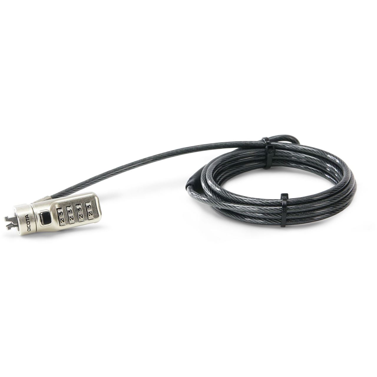 DICOTA SECURITY CABLE N-LOCK COMBINATI ESETTABLE 2.5X6MM SLOT SINGLE