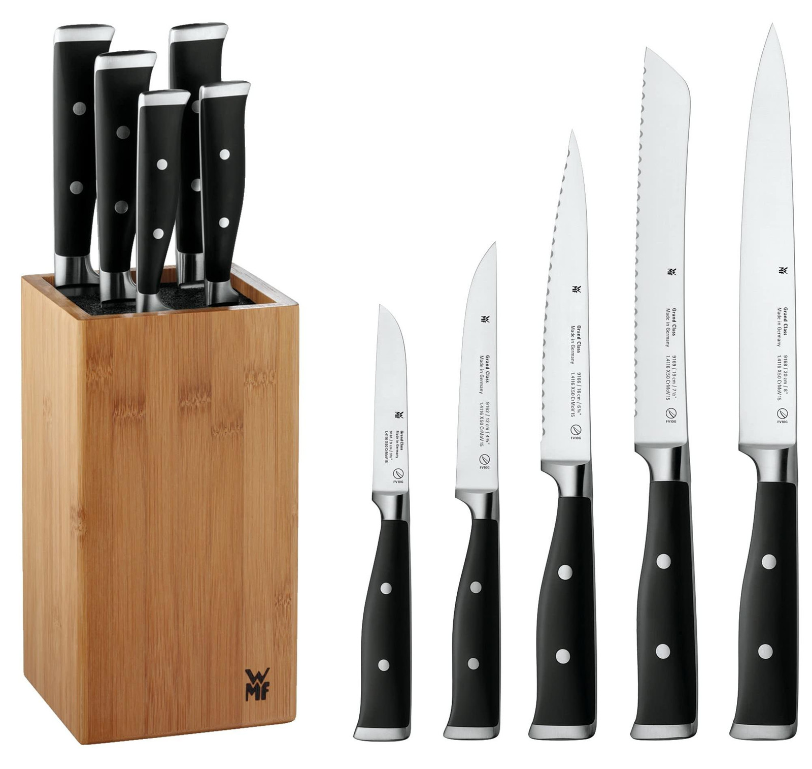 Solidchoice Messenblok met 6-delige messen set inclusief 5 gesmede messen