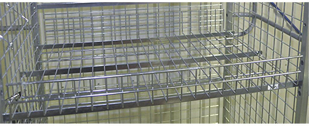 Gitterboden, galvanisch verzinkt, mit Aufkantung, HxBxT 100 x 885 x 615 mm Kongamek
