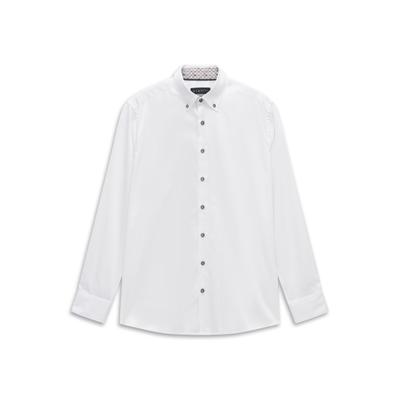Langarmhemd BUGATTI "Modern Fit", Herren, Gr. XL, Normalgrößen, 10, weiß, 100% Baumwolle, unifarben, normal, Hemden, Modern Fit Baumwolle Button-Down