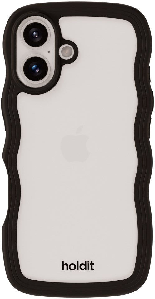 Holdit iPhone 16 Wavy Cover - Sort / Transparent