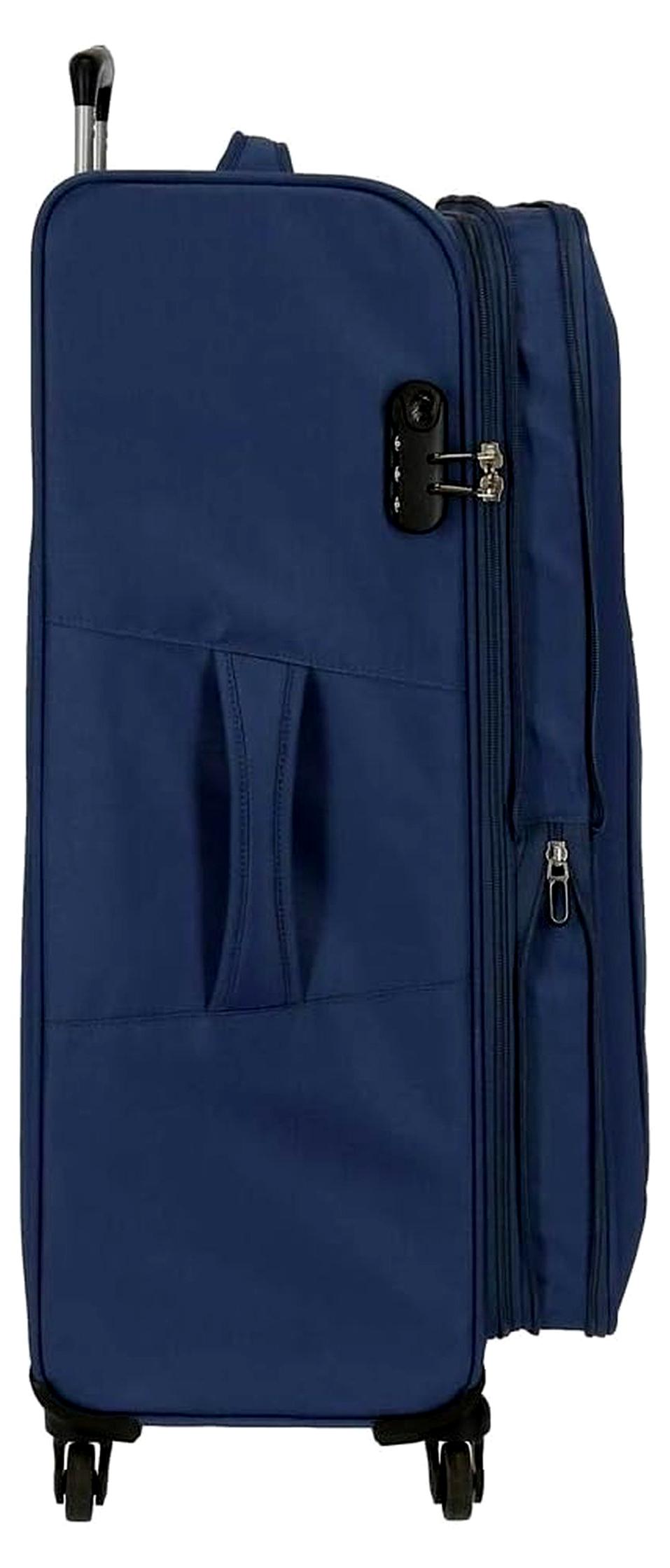 Royce Kofferset Blau 55/66/76 cm aus Weichpolyester mit Kombinationsschloss