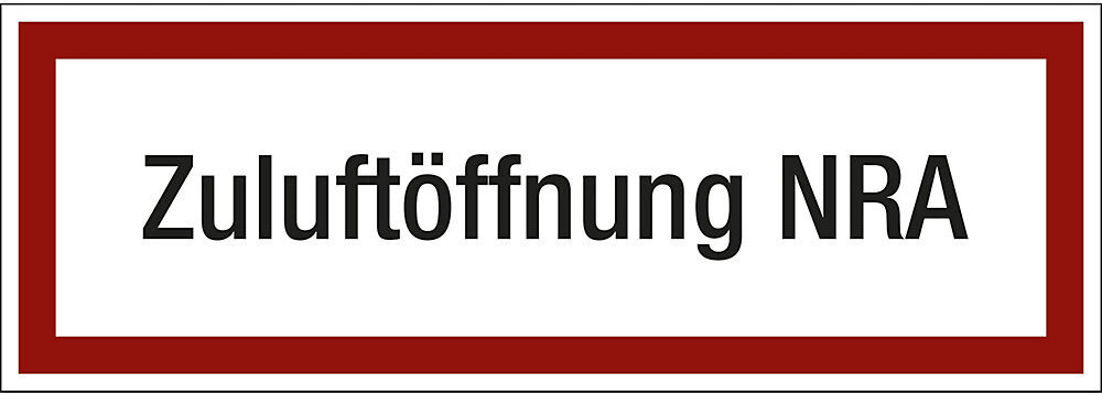 kaiserkraft Brandschutzkennzeichen für die Feuerwehr, Zuluftöffnung NRA, VE 10 Stk, Folie, LxH 297 x 105 mm