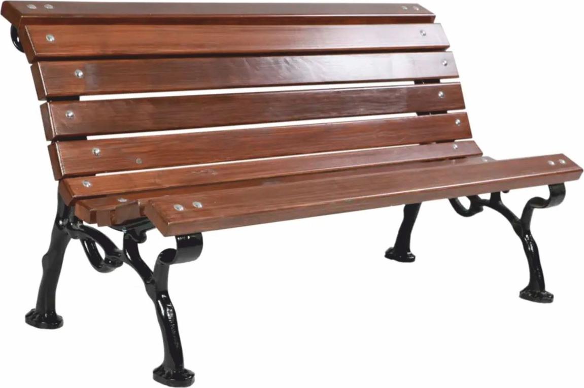 Casa Padrino Tropenholz Parkbank - Stadtbank Dunkelbraun / Schwarz 180 cm