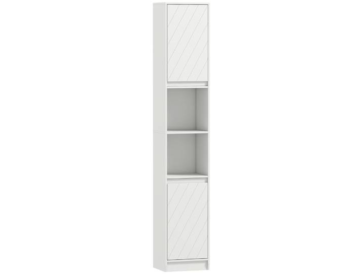 Meuble colonne salle de bain 2 portes et 2 compartiments mdf blanc