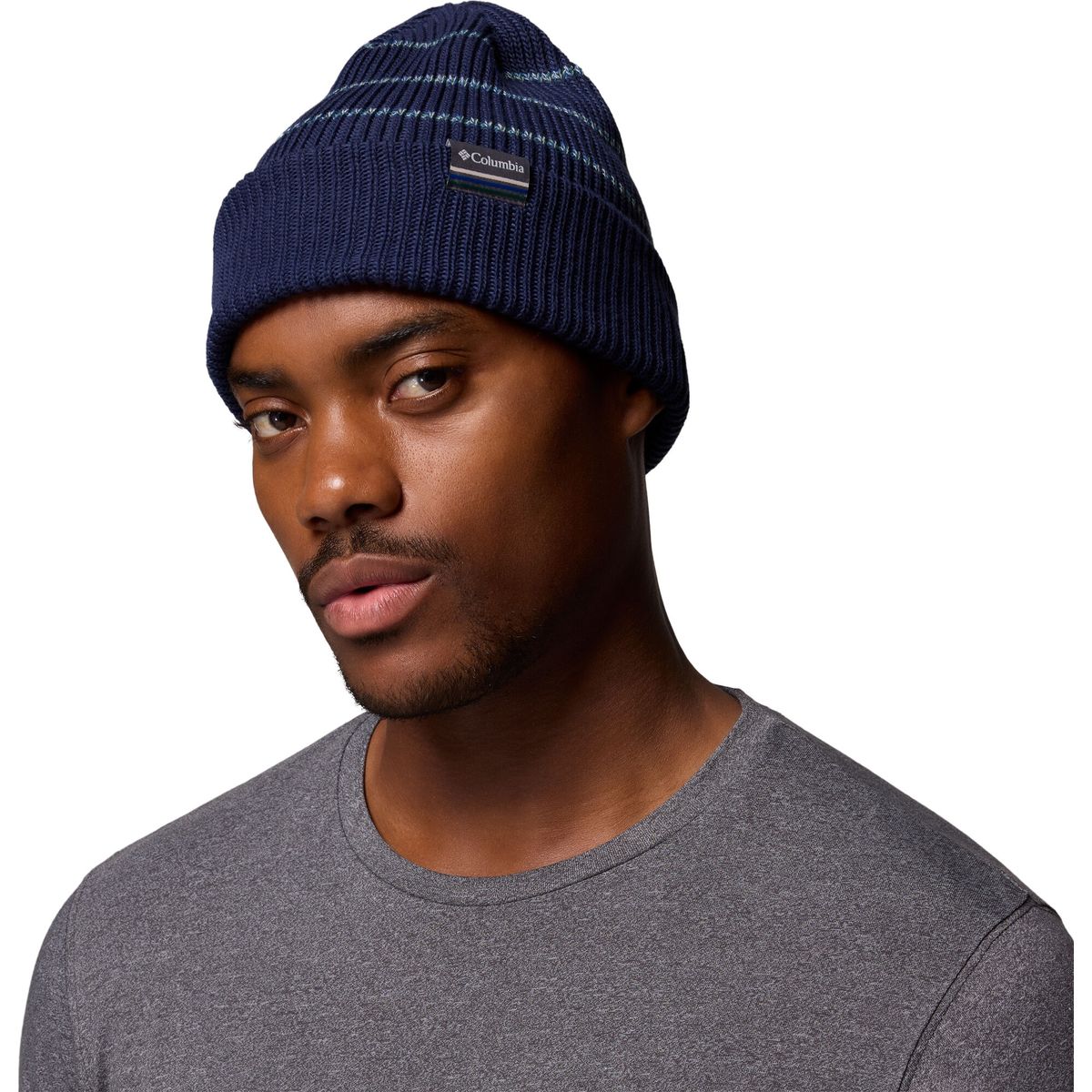 Columbia Unisex Lost Lager Recycled Beanie collegiate navy, rainbow stripes (465) O/S 197592-1975921-465-O/S
