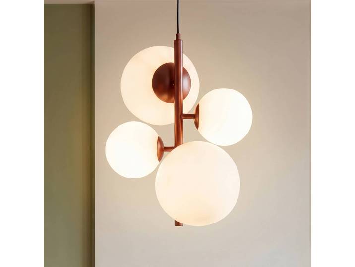 Glas Hängelampe Joel ALDEX, dimmbar, rot, für Wohn- / Esszimmer, Metall, Modern, Pendelleuchte