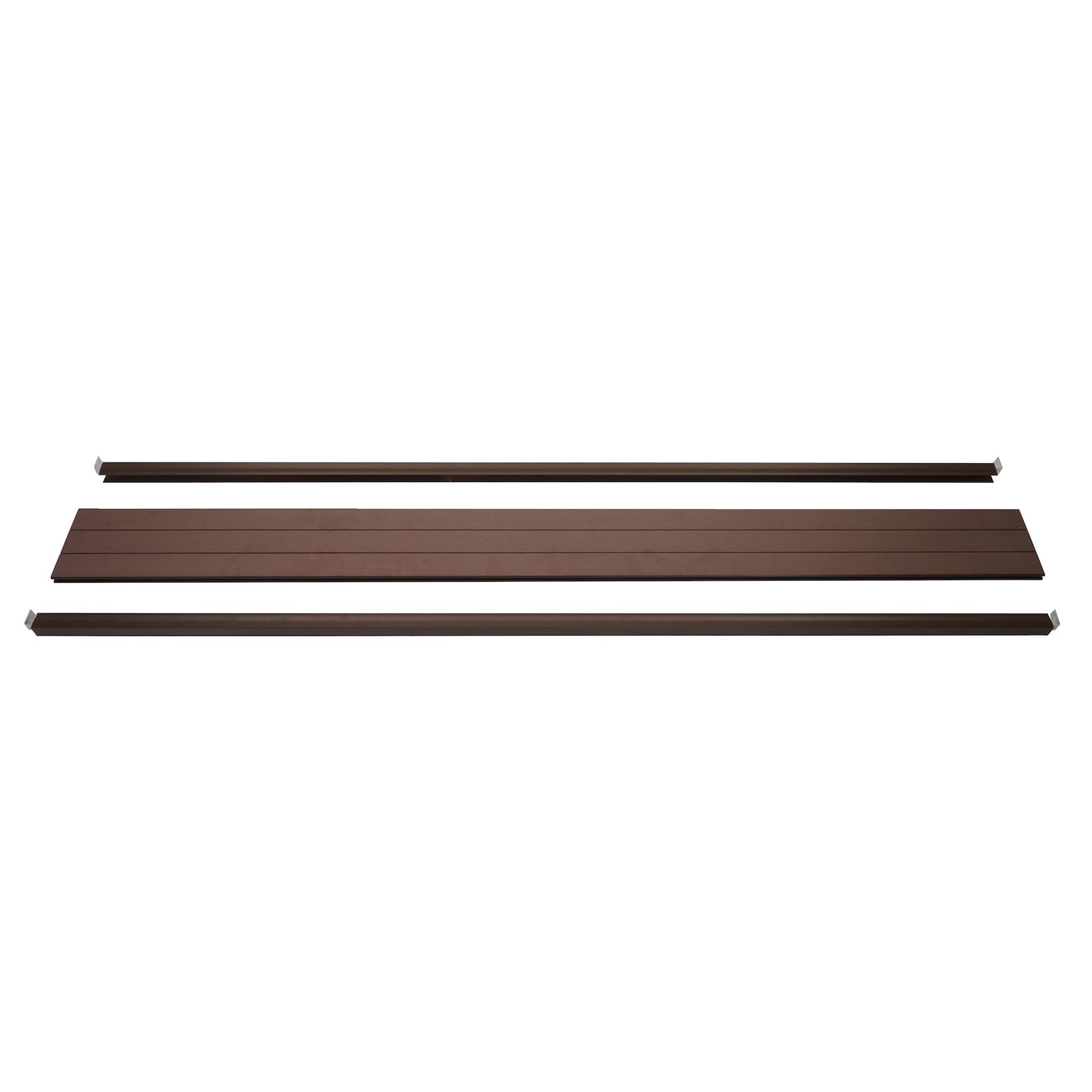 Abschluss-Set für WPC-Sichtschutz Savoie, Abschlussprofil Windschutz, WPC-Pfosten ~ 180cm, braun