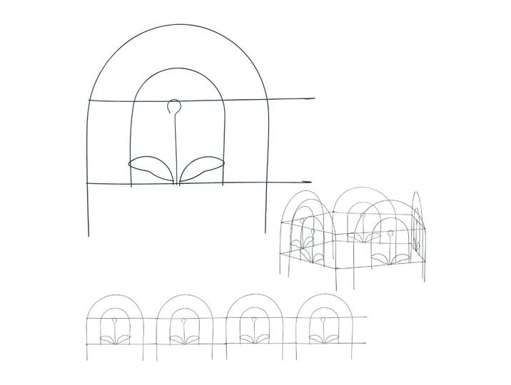 Relaxdays - Bordure Potager\, Clôture Jardin 20 Éléments\, En Métal\, À Planter Dans Le Sol\, H X L : 34\,5 X 980 Cm\, Vert