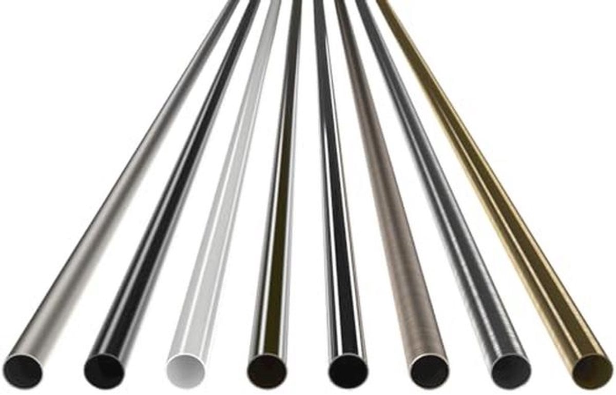 Metalen gordijnroede Zwart mat - Stalen buis Ø 19 mm - Lengte: 200 cm