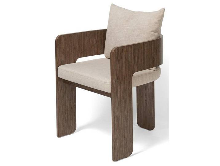 Xlmoebel Esszimmerstuhl Beiger Esszimmerstuhl aus Stoff mit modernem Holzdesign, Made in Europa