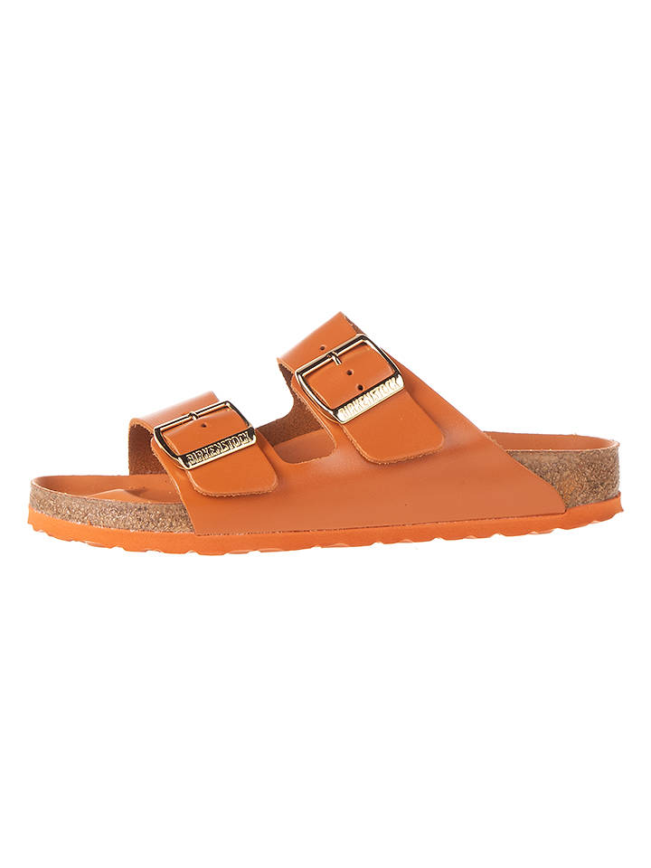 Birkenstock Leder-Pantoletten "Arizona Lena" in Orange - 37