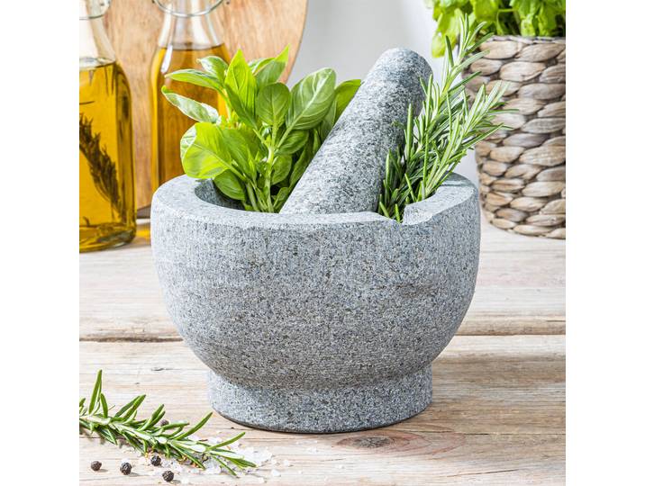 XL Mörser mit Stössel, Granit, Ø 15 cm