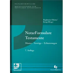 NotarFormulare Testamente, Fachbücher von Julia Roglmeier, Walter Krug, Markus Sikora