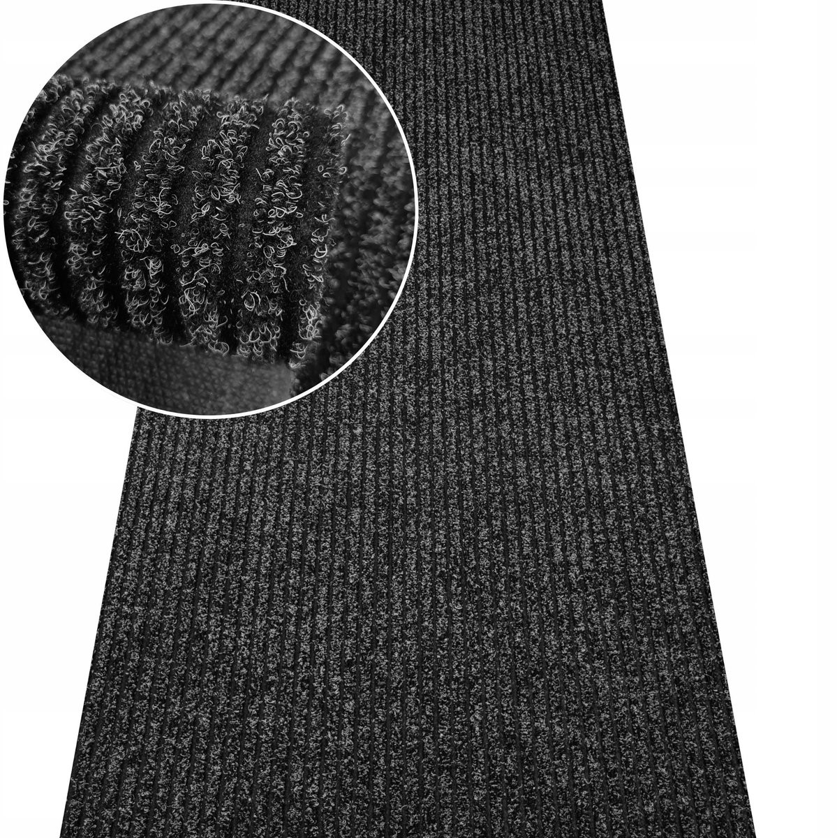 Nestor Deurmat op maat, zwart, met PVC-rug, Breedte: 67 cm