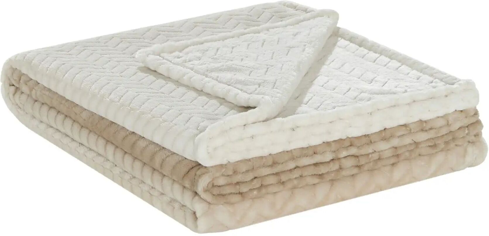 como Fleecedecke  Zopf Verlauf ¦ beige ¦ Synthetik ¦ Maße (cm): B: 150