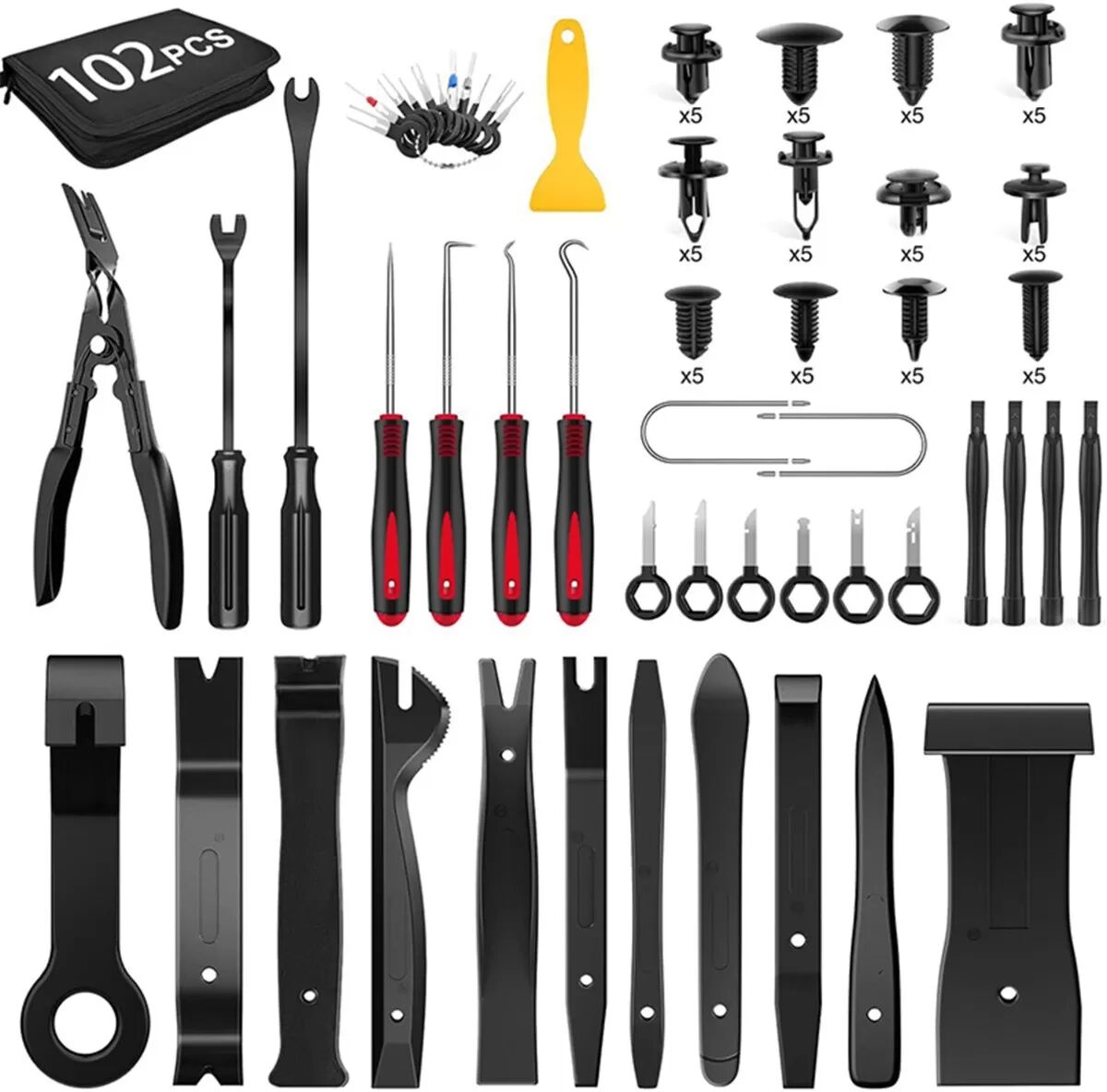 INF Kit de 102 pièces d'outils de retrait de garniture automatique - Ensemble de réparation et de modification d'intérieur de