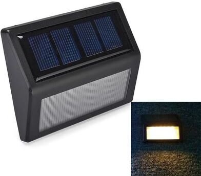 United BrightGlow 6 LED Solar Wall Light Waterproof Outdoor Deck & Garden Lighting warm Light