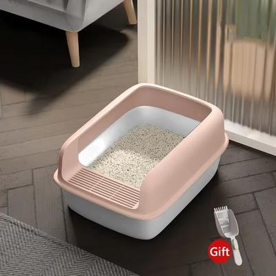 Inspired Finds Small Cat Litter Tray Bedpan Anti Splash Kitten Toilet Box pink 16.14 12.20 6.69 In