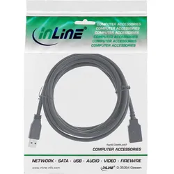 INLINE USB 3,0 Kabel, A Stecker / Buchse, schwarz, 3m