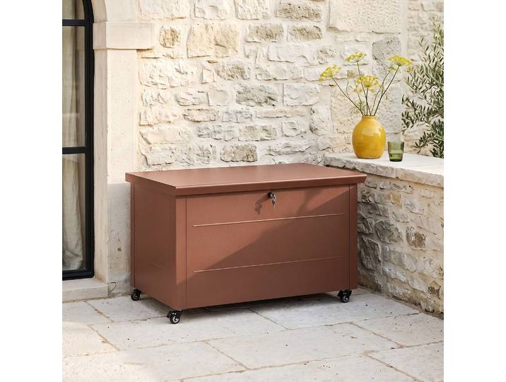 HABITAT - Coffre de jardin en métal 546 L - Terracotta - Liko