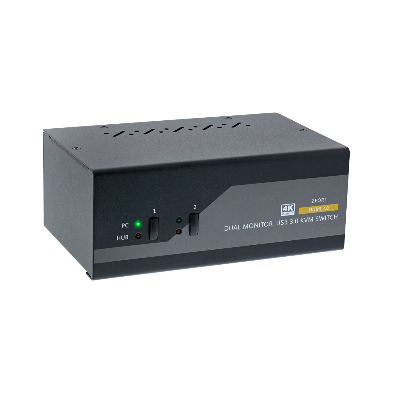 InLine KVM Desktop Switch, 2-fach, Dual Monitor, HDMI, 4K, USB 3.0, Audio