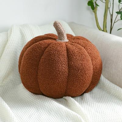 On Spot Shop Decorative Cushion Plush Nordic Ins Sofa Backrest, Cute Orange Pumpkin Pillow For Living Room & Home Decoration brown 20cm