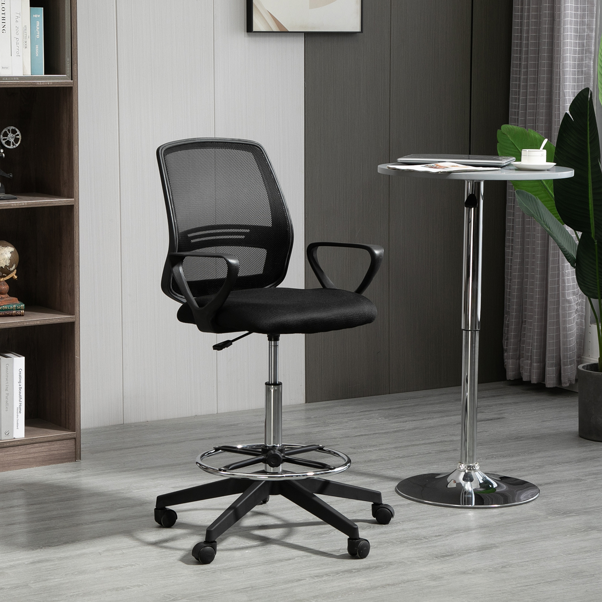 Vinsetto Sedia da ufficio chaise de bureau ad altezza regolabile sgabello da ufficio girevole a 360° mesh traspirante
