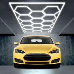 Barberpub Hexagon LED Garage Light, 68970LM 6500K Hexagon LED Beleuchtung für Werkstatt, Friseursalon, 14 Grid