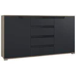 SIDEBOARD Sylt Schwarz matt / Schwarz Hochglanz