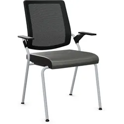 Sedus black dot net Vierfuß mit Netzrücken - Schwarz (M42) / Era Present basaltgrau (CSE13) / Weißaluminium (119)