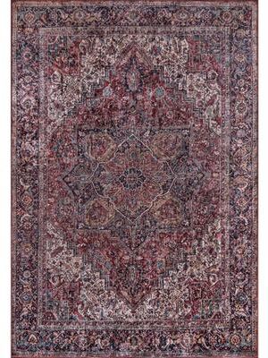 Momeni Karachi Bordered Oriental Medallion Polyester Area Rug