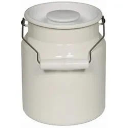 Riess Milch Suppe Tragkanne mit Deckel 2 Liter Emaille Classic Weiss