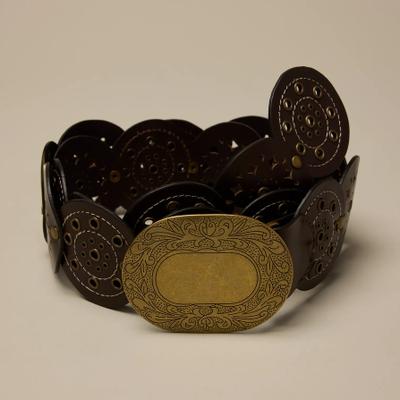 Lucky Brand Studded Circle Disc Belt - Women's Accessories Belts in Brown, Size S