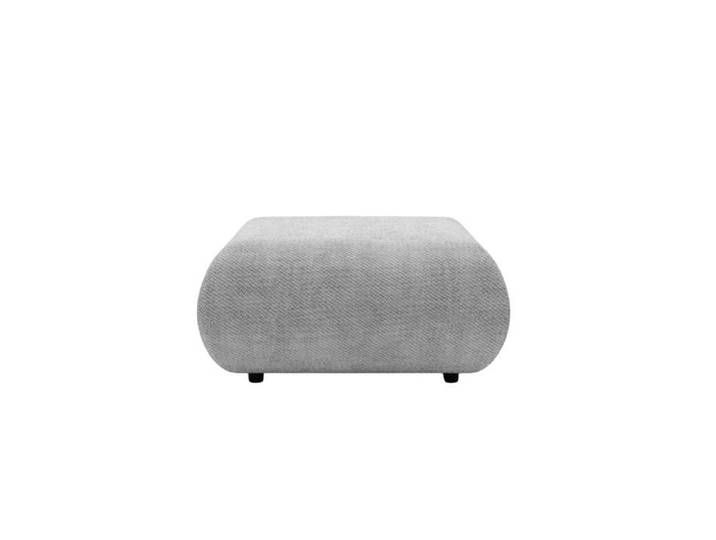 LEVI - Pouf en tissu lisse Gris clair 88x88x41