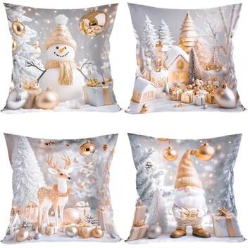 Uplift Treasures Merry Christmas Decorative Pillow Cover Set 4pcs style 5